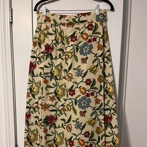 Vintage Floral Maxi Wrap Skirt